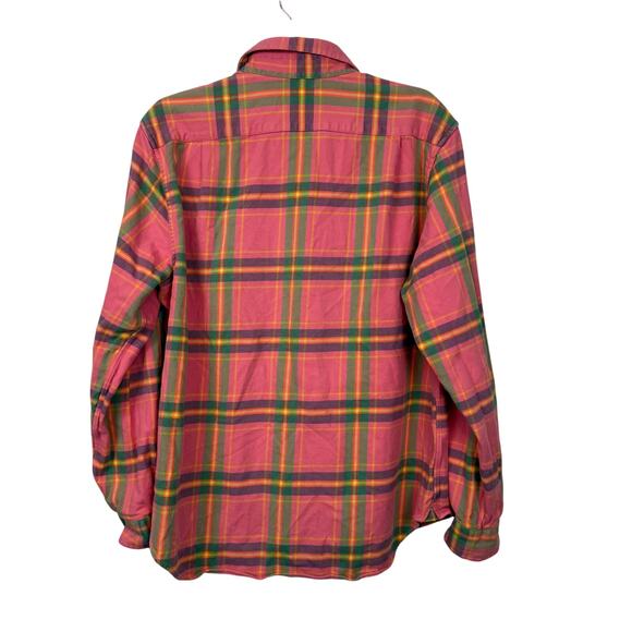 Vineyard Vines Plaid Flannel Shirt Pink Green Collegiate Fit L - Picture 4 of 8